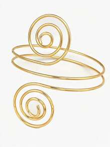 1. Nouveau bracelet à spirale en métal exagéré de style punk, motif spirale rétro européen et américain doré et argenté. Brassard polyvalent et personnalisé pour hommes et femmes
