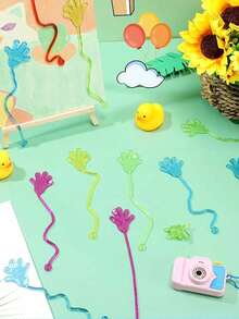 10 件/20 件/40 件/80 件闪闪发光的粘性宝盒玩具，用于课堂奖励 - 礼品袋粘性填充物 | 附带有趣的礼品准备袋 | 小型和大型翻转发光手指玩具、新奇礼物、奖品、派对填充物、圣诞袜 - 彩色 - 查看 3