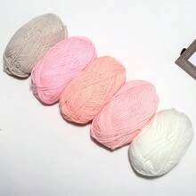EDCUEBE7 5 件/约 250 克多色手工钩针纱线套件，柔软舒适的针织纱线，多用途用于钩编钱包、衣服、地毯等，适合 DIY 情人节礼物、制作钱包、手提包等。（包装随机） - 彩色 - 查看 25