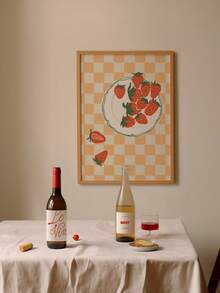 1 件无框格子厨房墙饰、复古食物艺术印刷品、餐厅印刷品、厨房装饰、厨房双人墙饰