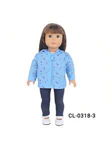 1 Set 18 Inch Doll Clothes, Jacket + Pants, Raincoat, Sunscreen Outfit, Fashionable Doll Dress With Star/Heart Pattern, 4 Color Options, Spring/Summer Doll Jacket, Suitable As Birthday Gift Or Holiday Toy Gift, Role Play
