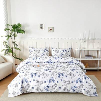 Farfallarossa Printed Microfiber Bedding Set 3/4-Piece – Stylish Printed Design, Includes Fitted Sheet + Flat Sheet + 1/2 Pillowcases, Soft And Skin-Friendly, Suitable For All Seasons, Comfortable And Durable Home Bedding, Available In Multiple Sizes