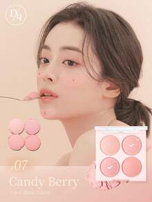 DASIQUE Ice Cream Blush Palette - Velvet Matte & High-Pigment Cheek Color, Buildable Blendable Blush For Soft Gradient Makeup - #07 Candy Berry - View 3