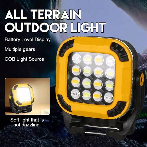 1 Pc COB Worklight Spotlight Camping Tent Light With Hook And Magnet, Repair Lamp Emergency Lighting