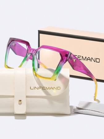 Gafas de moda con marco cuadrado grande y remaches decorativos para mujeres, accesorio de estilo callejero, regalo para fiestas y festivales