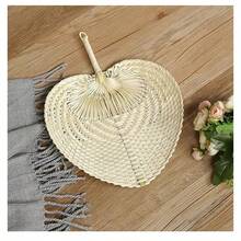 1pc Handwoven Rattan Fan, Decorative Peach-Shaped, Ultra-Thin For Indoor/Outdoor Leisure Handheld Fan - 杏色 - 查看 11