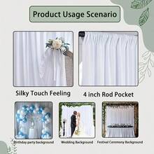 1 优雅白色缎面婚礼背景 - 9.94 英尺 X 6.63 英尺 | 奢华缎面窗帘背景面料 - 白色 | 非常适合生日、周年纪念日、情人节、母亲节等庆祝活动 | 真丝面料,适用于婚礼、新娘派对、舞台装饰、毕业派对和节日庆典、婚礼装饰、夏季礼物、海滩返校学校用品、房间装饰 - 白色 - 查看 12