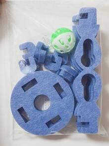 DIY Felt Cat Toy With Bell Rolling Cylinder Cat Teaser Toy - Multicolor - View 7