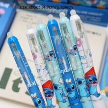 Disney 36 Disney Stitch Series Erasable Glue Pen, A 0.5-Millimeter Cartoon-Themed Ink Pen, Official Stationery Suitable For Use In Schools And Offices, A Perfect Gift For Festive Parties, Birthdays, Valentine's Day, And New Year.