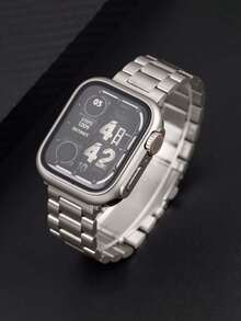 2 件不锈钢金属 表带，易于拆卸可调节设计，兼容 Ultra 3 2 1 系列 10/S9/S8/S7/S6/S5/S4/S3/S2/S1，38/40/41/42/44/45/46/49 毫米，男女款，带硬 PC 框架全保护，防刮防撞，屏幕保护膜和后盖，匹配超外观 - 彩色 - 查看 9