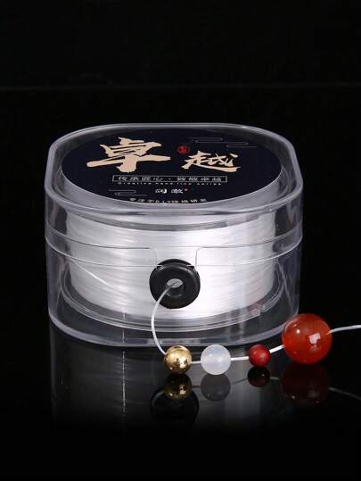 1Pc Crystal Elastic Thread, Flat Spandex Elastic Thread, Elastic Thread, DIY Beaded Rubber Band Thread, Bracelet Thread Suitable For Bracelet, Necklace,Jewelry Making Accessories