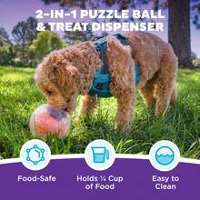 Outward Hound By Nina Ottosson A-Maze Ball Dog Treat Puzzle Ball, Level 2 Intermediate, Green - Tiếng chó sủa (màu cam) - Xem 2