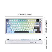 AULA F75 MAX 定制机械键盘，2.4G 无线/蓝牙/有线三模式键盘，RGB 背光热插拔游戏键盘，81 键定制办公打字键盘，带 TFT 智能显示屏和多媒体按钮，人体工学设计，PBT 键帽，75% 布局配置，可在游戏和办公模式之间切换，玩家键盘可在电脑和笔记本电脑上使用 - 彩色 - 查看 3