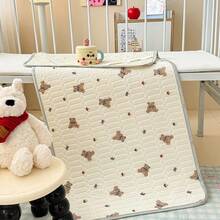 1 件卡通兔子、熊、恐龙印花柔软防水床垫、婴儿床/床单、育儿室、卧室、老年人、月经期、宠物、日托、返校