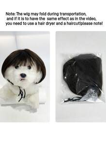 1pc Pet Cat/Dog Wig, Curly Or Straight, Halloween Pet Accessories