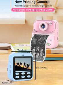 New Instant Camera Digital Camera, Mini Printing Camera Toy High Definition Printing Camera, Best Gift Choice For Christmas, Birthday, Graduation Season (Come With 1 Roll Of Printing Paper)