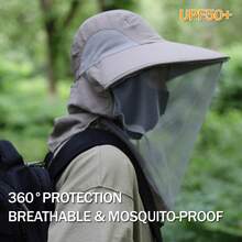 Outdoor Fishing Cap Anti Mosquito Insect Hat Fishing Hat Bug Mesh Head Net Face Protector Camping Hats Fishing Cap Anti Mosquito - Multicolor - View 2