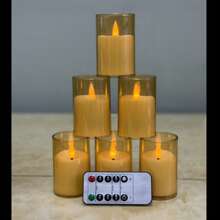 6pcs Set, Flameless Candle Lights With Remote Control & Timer - Premium Gray Electronic Candles, Battery Operated (Batteries Included), Ideal For Romantic Nights, Valentine's Day, Weddings, Eid, Ramadan, Easter - Warm Home Decor, Unbreakable Acrylic Candles, Suitable For Home, Bedroom, Weddings, Proposals, Christmas, Halloween, Company Dinners/Parties