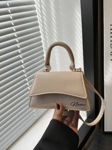 1pc Mini Handbag, Simple Casual Small Square Bag, Multi-Functional One-Shoulder Messenger. It Can Be Customized With Your Own Name. Teacher's Day Gift, Very Suitable For Going Out Shopping, Seaside Vacation Travel And Daily Use. Birthday Gift, Souvenir Bag For Friends Or Daughters.