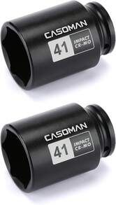 CASOMAN 1/2" Drive X 36 Mm Deep 6 PT Impact Socket, CR-MO, 1/2-Inch Drive 6 Point Axle Nut Socket For Easy Removal Of Axle Shaft Nuts (36MM) - 6-point Socket - View 1