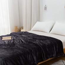 Plaid réversible en flanelle et polaire - 100% polyester tissé, couverture douce et moelleuse légère, pour toutes les saisons, pour canapé et lit, design contemporain unicolore sans impression, artisanat, 250-300 g/m²