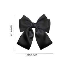 1pc Women Solid Color Silk Ribbon Fashion Bow Hair Clip, Elegant Lady Hair Accessory With Ribbon And Tassel Decor, Ponytail Clip Claw Clips Hair Claws Hair Barrettes
