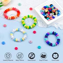 QYDCX Contas de lentilha de silicone faça você mesmo, 6/30/50/100/1800 peças, 12 mm, 30 cores, cordão faça você mesmo e contas acessórias