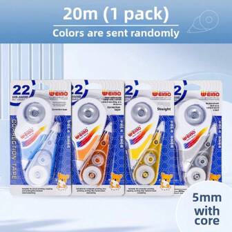 Assorted Large Capacity Correction Tapes, Creative Student Stationery Correcting Tapes, Transparent Compact Design School Supplies, Back To School