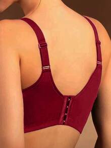 Invisible Push Up Bra For Large Breasts, Supportive Seamless Plunge Bra, Lightweight And Sexy - Red - View 2