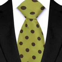 GOADAFOO Corbata de moda de 8 cm de ancho para hombre, de color verde con rayas, flores, cuadros y puntos. Corbata tejida jacquard para novio, negocios, boda y fiesta