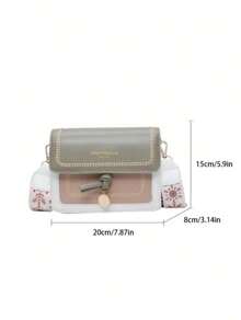 Fashionable Bags For Women Versatile New Crossbody Bag Casual Contrast Color Small Square Bag Wide Shoulder Strap