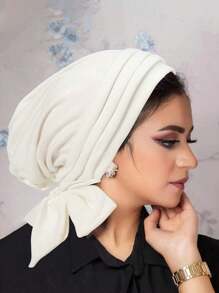 1pc Women Muslim Hiab Turban Headscarf Wrap Hat Hair Loss Head Cover Beanies Bonnet Turban Bandanas Chemo Cap