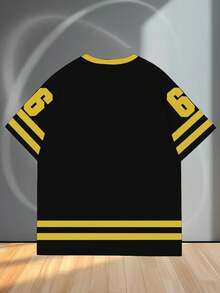 ODMYONO Koszulka damska z nadrukiem wielokolorowym Top Ins Style Luźna, wyszczuplająca koszulka z krótkim rękawem Młodzieżowa koreańska wersja Uniwersalna, swobodna koszulka bazowa - Żółty - Zobacz 5