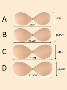 2/4pcs Solid Color Shell Shaped Adhesive Nipple Covers, Invisible Bras Strapless, Silicone Bras For Small Breasts - Multicolor - View 2