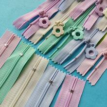 5pcs Random Color Flower Decor Zippers, 25cm Long Assorted Colored Zipper Pulls, Suitable For DIY Sewing, Crafts, Wallets - Multicolor - View 2