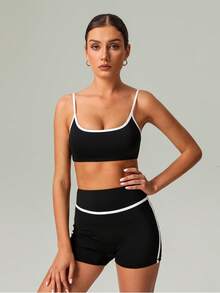 GOSOUER Spring And Summer 2 PCS Co-Ord Set Women Yoga Running Sports Bra And Short