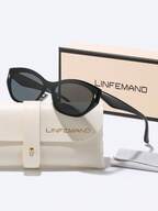 LINFEMAND Classic Cat Eye Frame Plastic Glasses, Fashionable Nylon Lens High-End Occasion Accessory, Women Gift