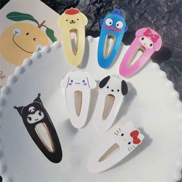Sanrio Pinza para el cabello de Kitty Kuromi de estilo lindo pato Sanrio, accesorio para el cabello de estilo Kawaii para niñas, apto para decoración de cabeza durante todo el año
