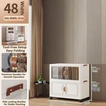 5/4/3/2/1 Tier Storage Cabinet Folding Storage Box, Home Living Room Toy Cabinet, Storage Rack, Snack Cabinet, No Assembly Required, Kitchen Storage Cabinet