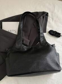 In 2025, The New Fashion Classic Joker Solid Color Large-Capacity Retro Pu Fabric Shoulder Tote Bag Is Suitable For Shopping.In 2025, The New Fashion Classic Joker Solid Color Large-Capacity Retro Pu Fabric Shoulder Tote Bag Is Suitable For Shopping., Fashionable Tote Bag With Zipper, Tote Bags For Ladies
