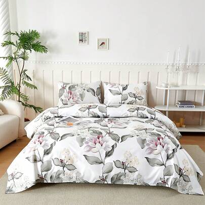 Farfallarossa Printed Microfiber Bedding Set 3/4-Piece – Stylish Printed Design, Includes Fitted Sheet + Flat Sheet + 1/2 Pillowcases, Soft And Skin-Friendly, Suitable For All Seasons, Comfortable And Durable Home Bedding, Available In Multiple Sizes