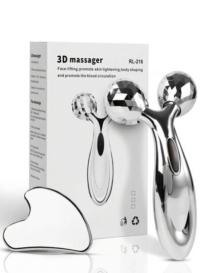 3D Face Roller And Stainless Steel Gua Sha Set, Facial Tool For Face Sculpting, Metal Skin Care, Massager Mother's Gift Set Puffiness And Redness Reducing Skin Care Routine, Self Care Gift For Men Women,Beauty,Skin Care Products,Spa,Self Care,Skin Care Tools,Face Care,Esthetician Supplies,Massage,Face Massage Tool,Face Roller