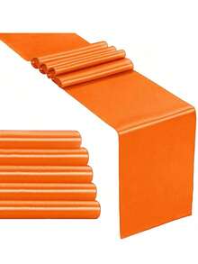 2件/5件/10件缎面婚礼装饰桌旗适用于酒店活动家居生日餐厅宴会丝带桌旗派对桌旗 - 彩色 - 查看 47