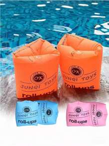 1 Pair Thickened PVC Inflatable Swim Arm Floats,Suitable For Swimming Pool With Head Rescue, Pool Atmosphere Splash Water, Swimming Beginners Arm Rings Life Jacket Assist Aids