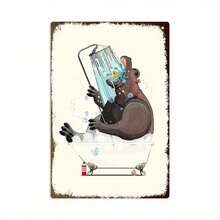 1PC Gorilla In Bathtub Tin Sign, Gorilla Taking A Bath, Fun And Humorous Wall Art, High-Quality Metal, Perfect For Bathroom Or Kids Room, 8x12 Inches/ 20x30 Cm - Multicolor - View 6