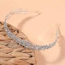 1pc Bridal Headpiece, Elegant Sparkling Crystal Crown Headband For Wedding Headdress - Multicolor - View 6