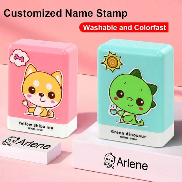 Custom Name Stamp, Label Stamp, Fabric Stamp, Name Stamp, Waterproof Stamp, Perfect For Summer Camps And After-School Activities, /Non-Fading.,Art Activities For Children