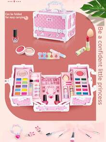 1 件女童化妆套装、公主化妆包礼盒装扮配饰套装、儿童表演化妆套装、过家家化妆台（含口红、眼影、腮红） - 彩色 - 查看 12