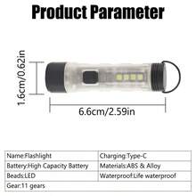 1 Piece Strong Light Pocket Cap Clip Light Outdoor Camping Atmosphere Led Long Life Disaster Relief Emergency Flashlight Rechargeable Flashlight - Multicolor - View 11