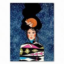 1pc Abstract Girl Hair Flower Bird Wall Art Canvas Painting Nordic Posters And Prints Vintage Wall Pictures For Living Room Decor Paintings In Living Rooms, Bedrooms, Dining Rooms Optional Frames Modern Posters, Wall Arts, Canvas Paintings, And Reusable Frames - Multicolor - View 17